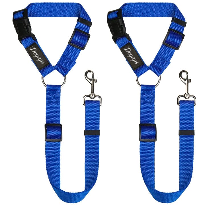 2 Pack Headrest Car Dog Safety Seatbelt-blue