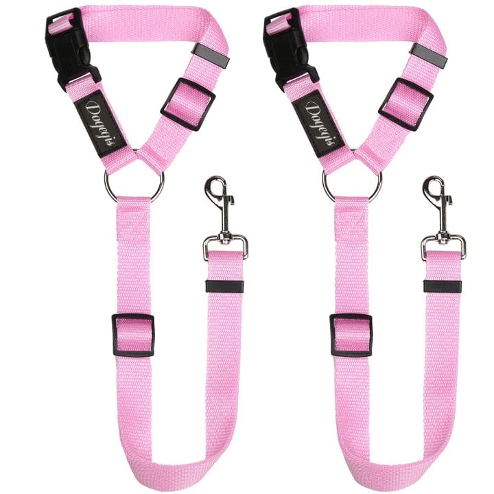2 Pack Headrest Car Dog Safety Seatbelt-pink
