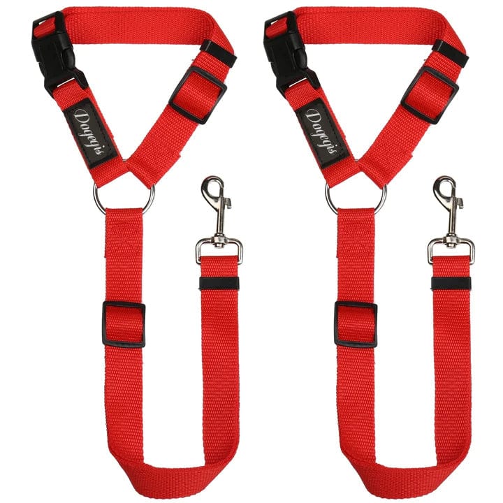 2 Pack Headrest Car Dog Safety Seatbelt-red
