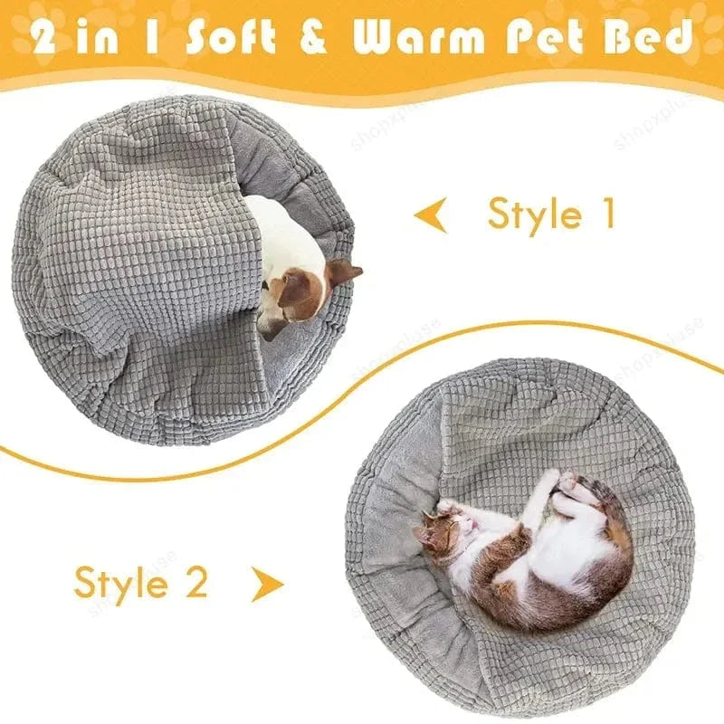 Cozy Donut Dog Bed - Washable Orthopedic Cave Bed for Small Dogs & Cats-07
