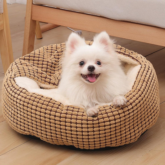Cozy Donut Dog Bed - Washable Orthopedic Cave Bed for Small Dogs & Cats-01
