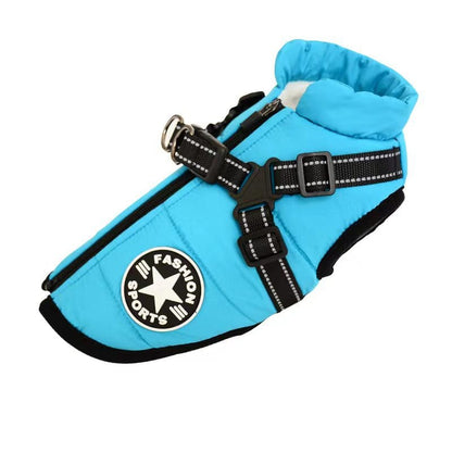 WaterproofWinterDogJacketWithBuilt-InHarness-blue